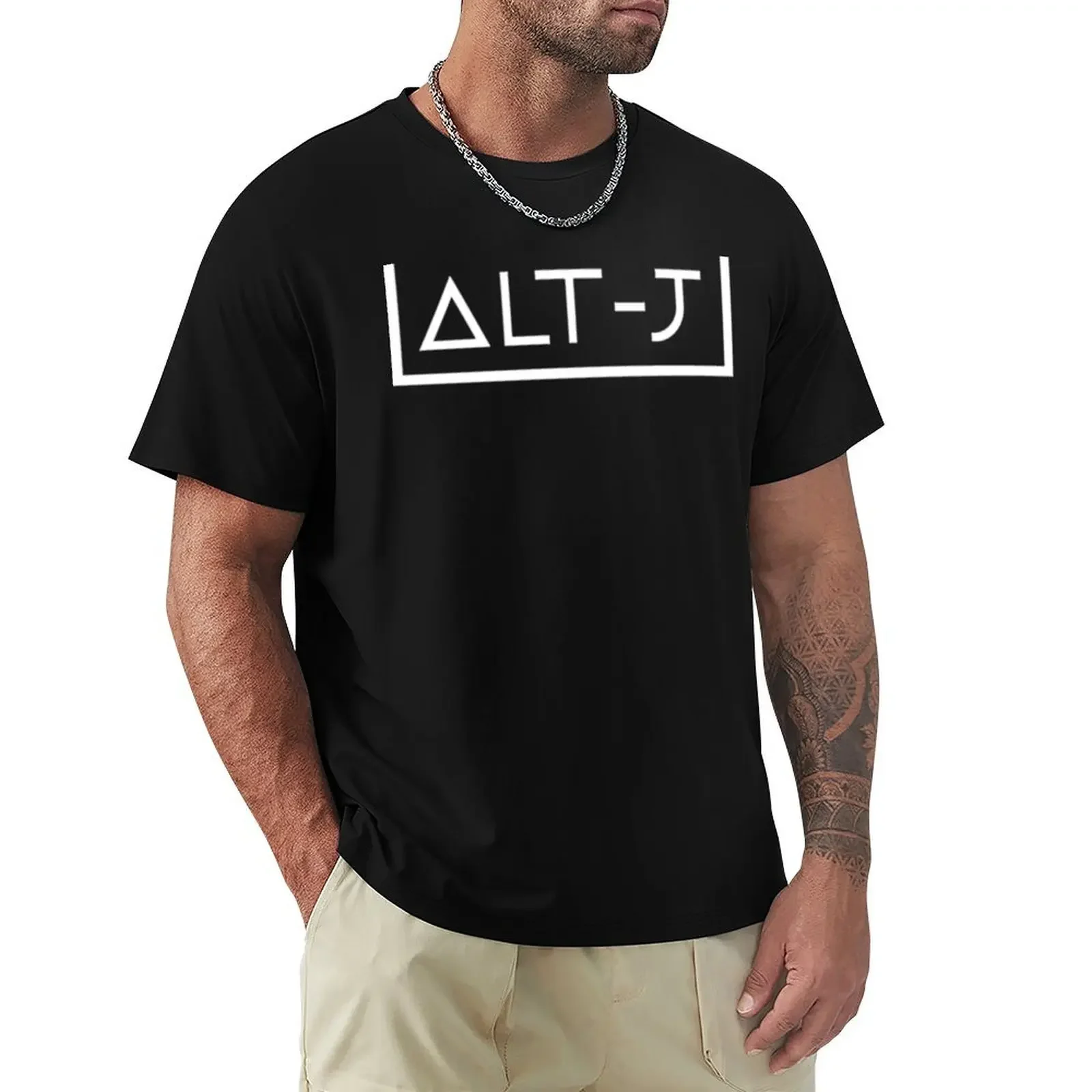 Alt-J - white transparent T-Shirt blacks Short sleeve tee blanks blue archive Men's t-shirt