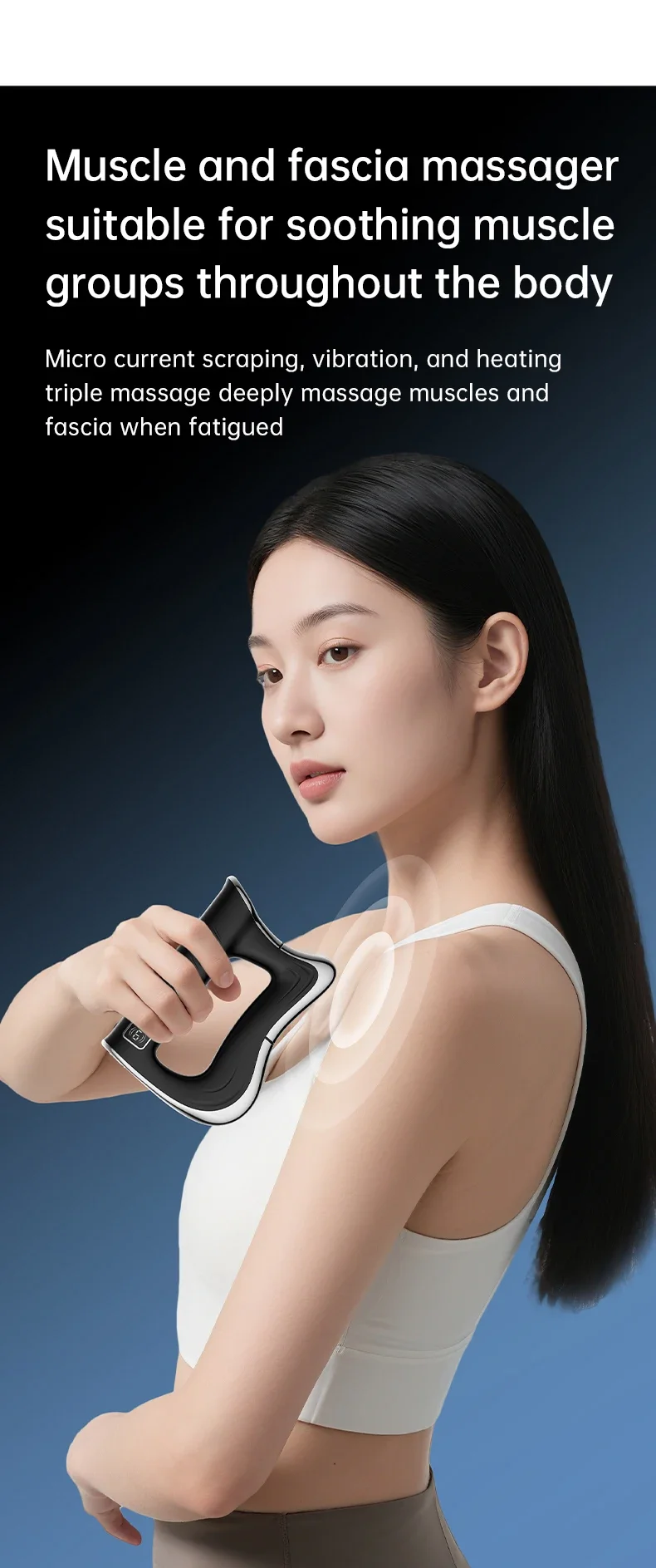 Rechargeable Fascia Knife Tens EMS Muscle Stimulation Micro Massage Relax Electric Leg Scraping Fascia Knife Vibration Massager