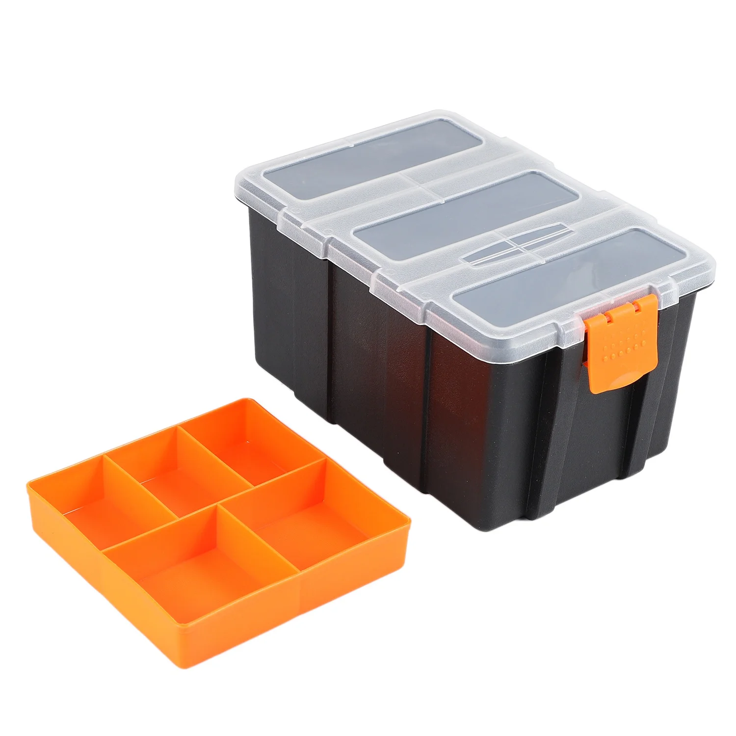 Caja de piezas de herramientas de plástico portátil para electricista, Maleta de almacenamiento, soporte para maleta, F-156D