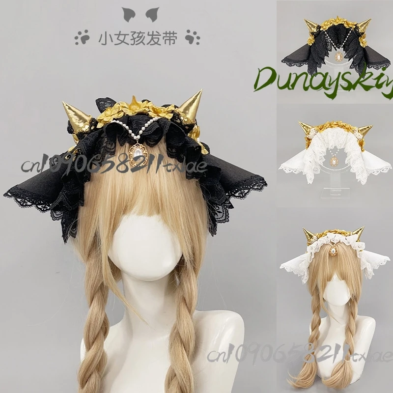 Identity V Little Girl New Cosplay Props The Source Of Evil Lolita Headwear Black White Kawaii Daily Party Carnival Cosplay view 2