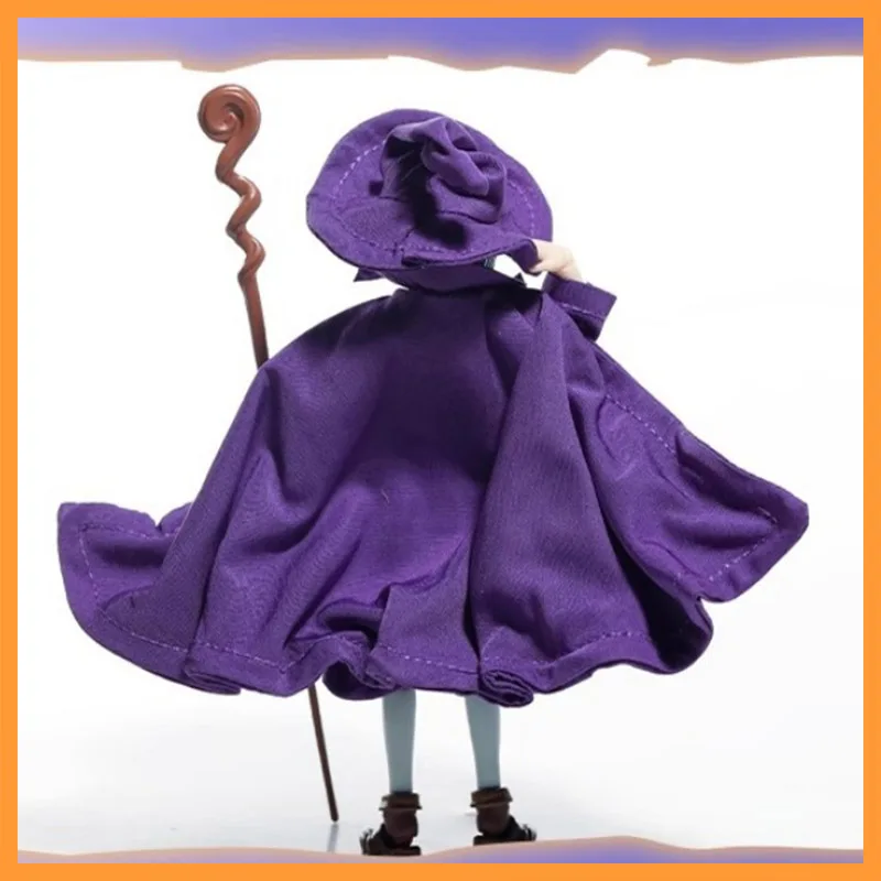 

1/12 Scale Exquisite Lovely Purple Robe Cloak Crossbody Bag Long Horned Hat Set Fit 6inch Action Figure Model Toys ﻿
