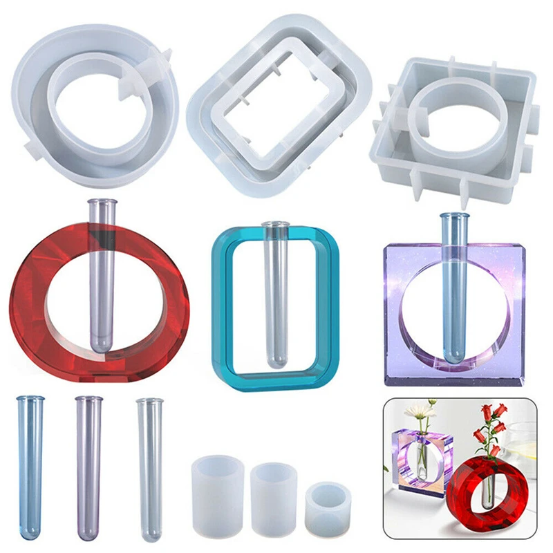 Resin Molds Crystal Epoxy Silicone Crafts Mould Home Decor Modern Flower Vase Branch Hydroponic Plant Flower Table Vase