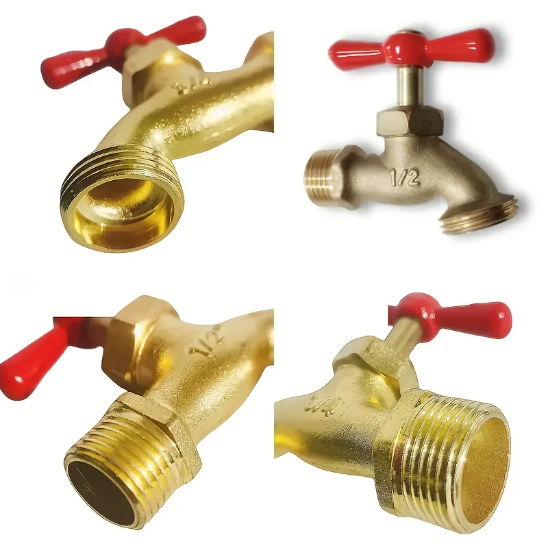 2Pcs Zinc Alloy Garden Faucet Modern Outdoor Tap With Handle 1/2-3/4 Inch NPT Thread EU US Standard