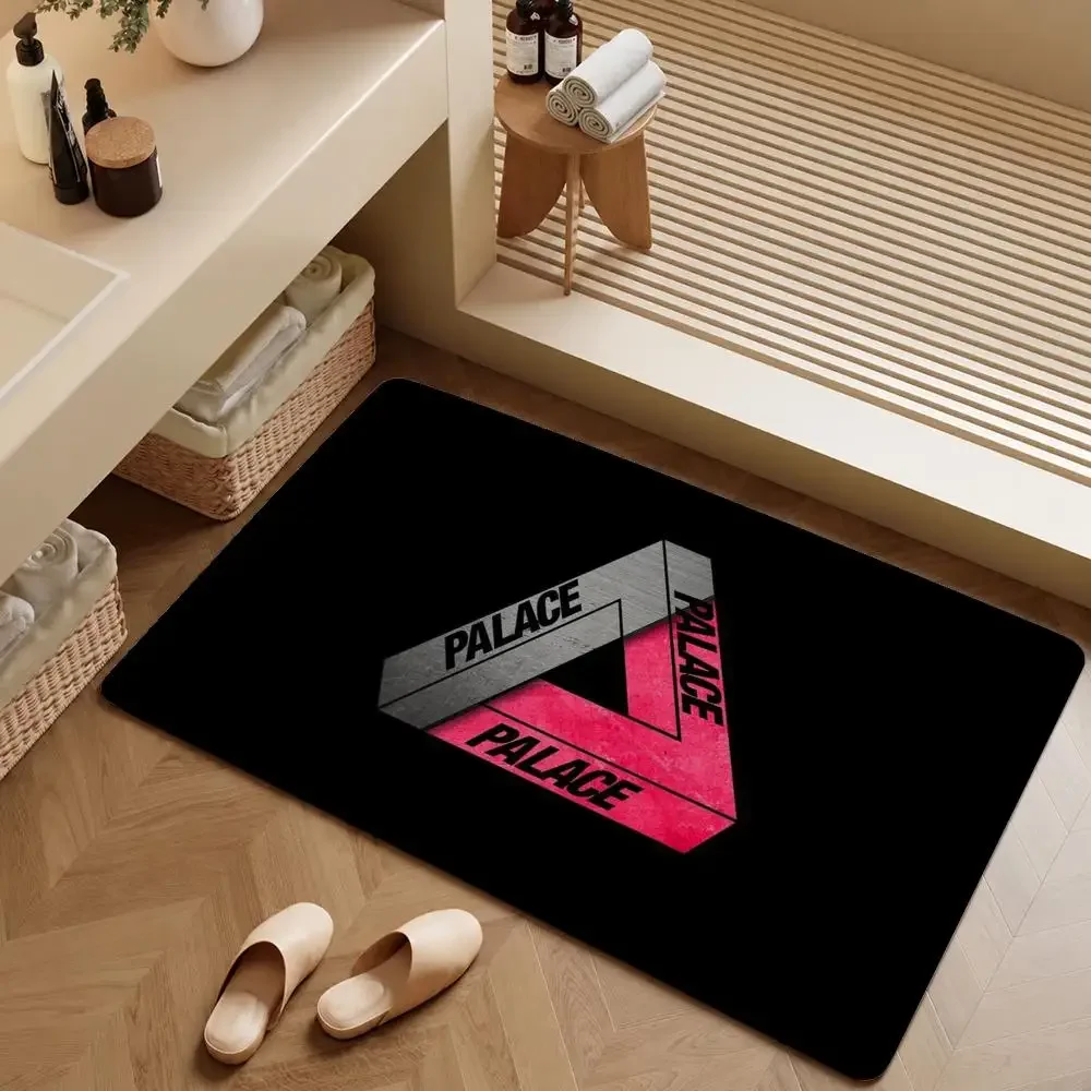 Brand Palace Skateboards Tri-Ferg Logo Floor Mat Soft Flannel Entrance Doormat Non-Slip Washable Rug For Bedroom Home Decor