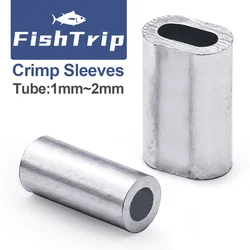 FishTrip Fishing Crimp Sleeves Aluminum Without Cracking Saltwater Corrosion Resistant for Monofilament Line & Leader Connection