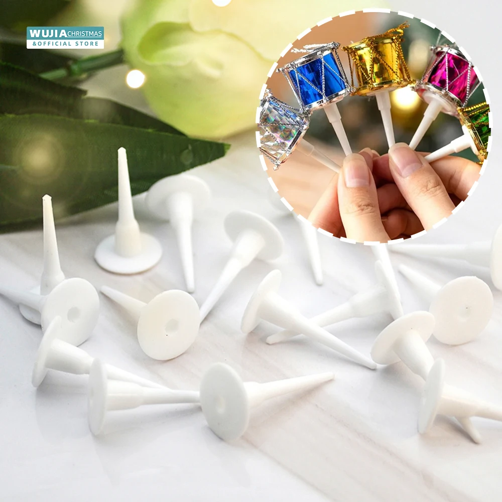 100pcs Cake Stands Decoration Bottom Bracket Plastic Fixed Stick Tools DIY Wedding Party Baking Dessert Hat Cake Top Accessories