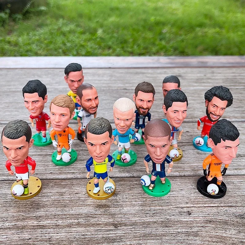 Cute Toy Football Player Figures Set Soccer Star Dolls Collectible Desktop Ornament Fan Gift PVC New Hot Cross Border Set