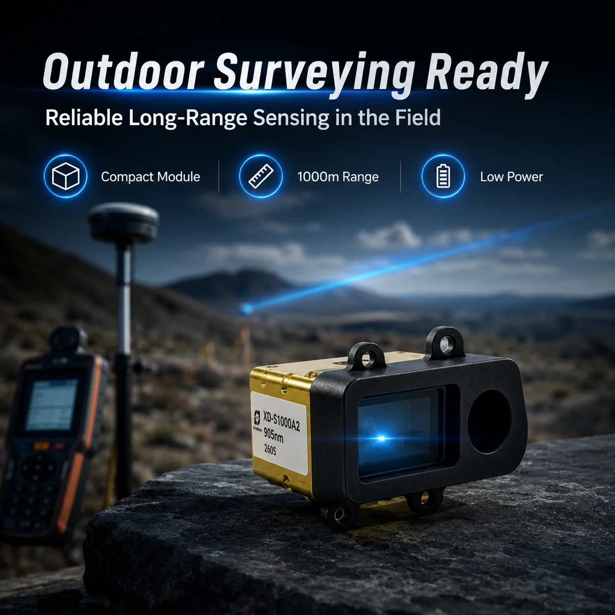 1000m Laser Ranging Module 905nm DToF Distance Meter for Total Station Surveying GIS Mapping Smart City LiDAR Sensor A2