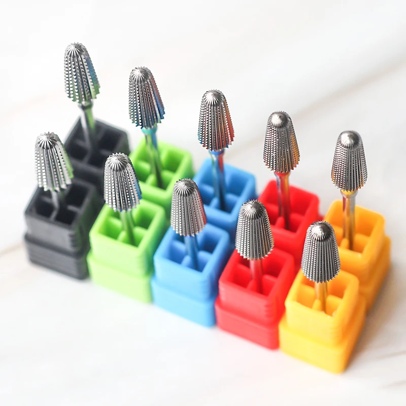 5 In 1 Hartmetall Nagel Bohrer Bits Dual Rotation Vulkan Tornado Fräser Nägel Polieren Gel Entferner Maniküre Werkzeuge 3/32" – Detail 6