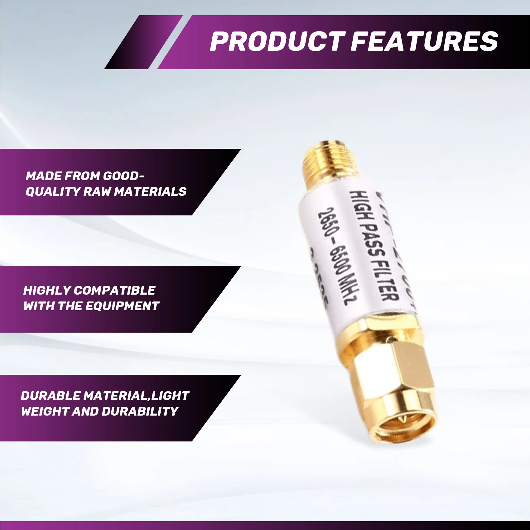 Dynamic VHF-2700+ 2650 to 6500MHz 50Ω for RF High Pass Filter, 2650-6500MHz Filter