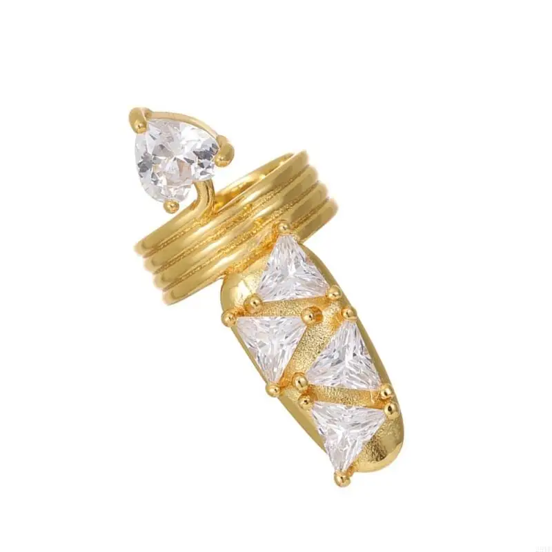 2025 New Gothic Metal Claw Rings for Cosplay Costume Parties Adjustable Punk Jewelry With Rhinestones And 3 Sizes Wear