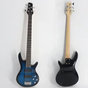Electric bass, humbucker, passive pickup, blue color, 5 string, 24 frets, hot sale 10 Main Low Electric Sales - №6