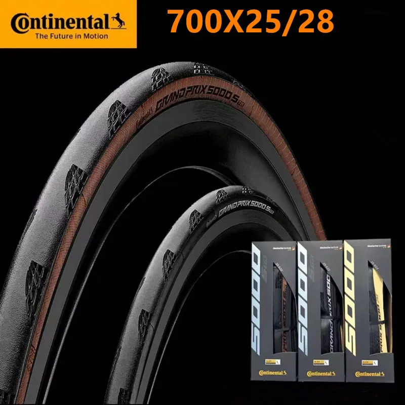 

Continental Grand Prix 5000 Road Bike Clincher Tyres 700x25C/28C Black/Brown/Cream Sidewall Bicycle Folding Stab-Resistant Tire