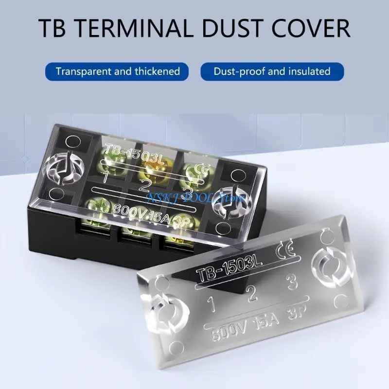 L8RC 10 قطعة كتلة طرفية بلاستيكية غطاء مقاوم للغبار واضح غطاء سلك حاجز كتلة طرفية شرائط غطاء حماية دائم #4