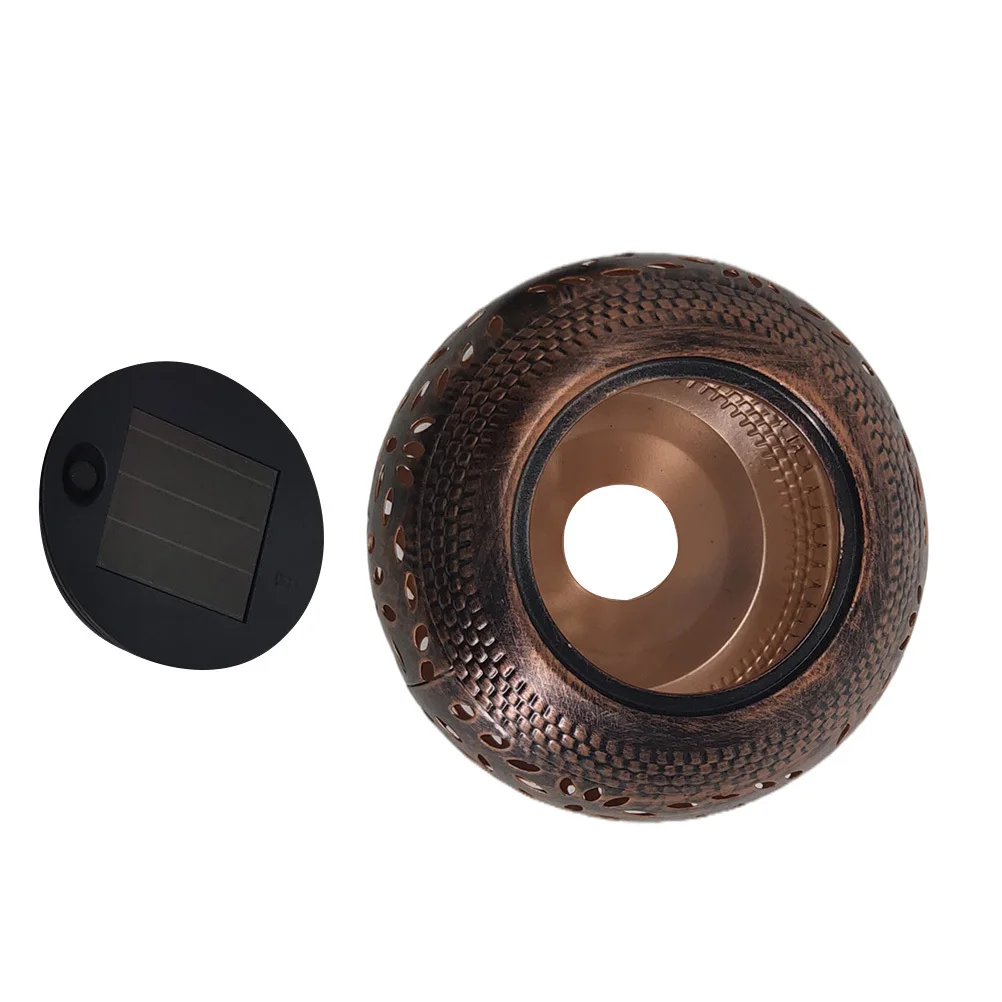 

1Pcs Metal Decorative Light Nordic Industrial Style Iron Art Lawn Light Coffee Hollowed-Out Design for Garden Yard Park Outdoor