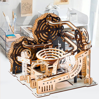 3D Wooden Puzzle Marble Run Set DIY Assemble Mechanical Model Building Kits STEAM Educational Toys for Adult Kids Birthday Gifts