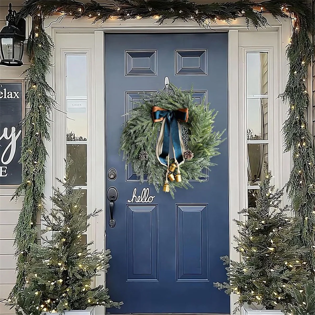 Decorazioni natalizie ETRT - Decorazioni natalizie con fiocco natalizio Ornamenti natalizi per porte a pigna