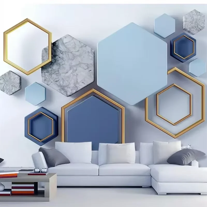

Nordic Minimalist 3D Mural Custom Wallpaper Abstract Geometric Lines Pattern Home Decor Sofa Background Personalized Wall Coveri