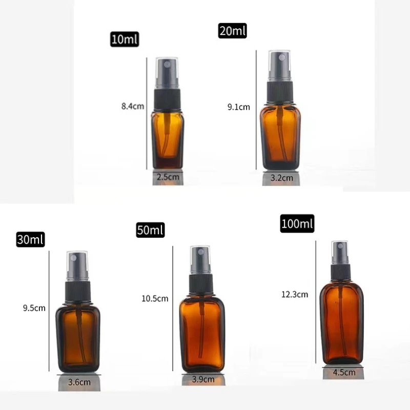 Nước Hoa Xịt Kính Nâu Trống 10Ml-100Ml Mỹ Sương Atomizer Lọ Chiết Lọ Tinh Dầu Mỹ Phẩm tự Làm Bình