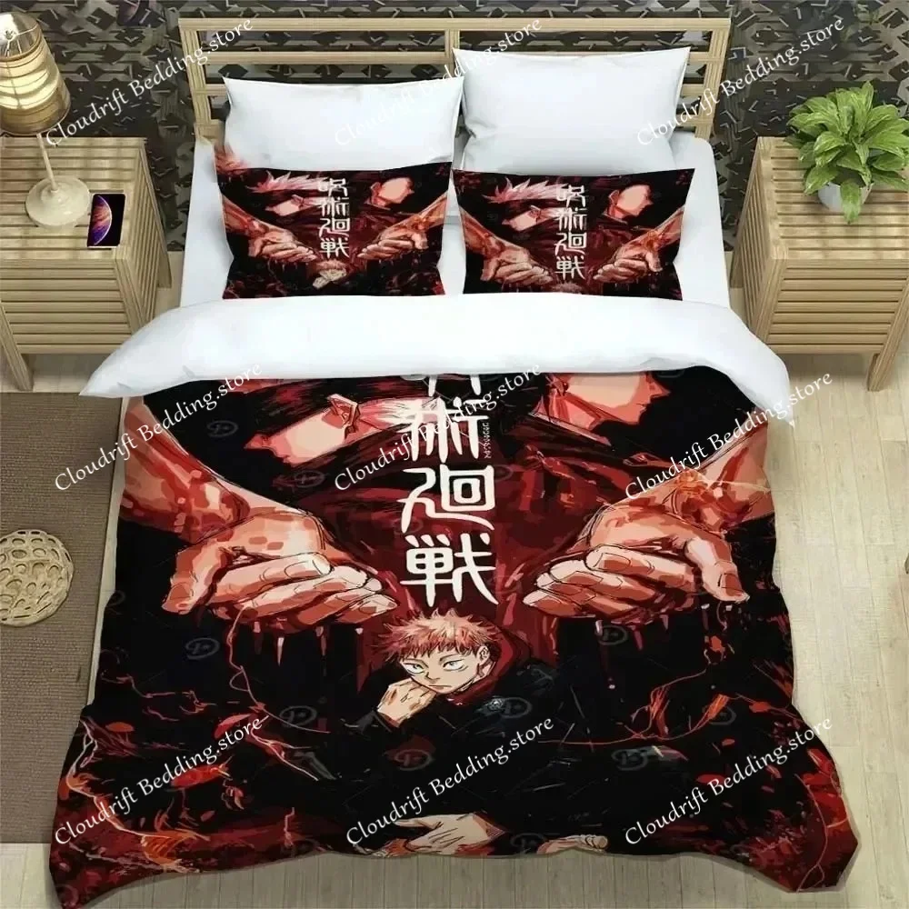

3D Print Jujutsu Kaisen Anime Bedding Set Boys Girls Twin Queen King Size Duvet Cover Pillowcase Bed boys Adult