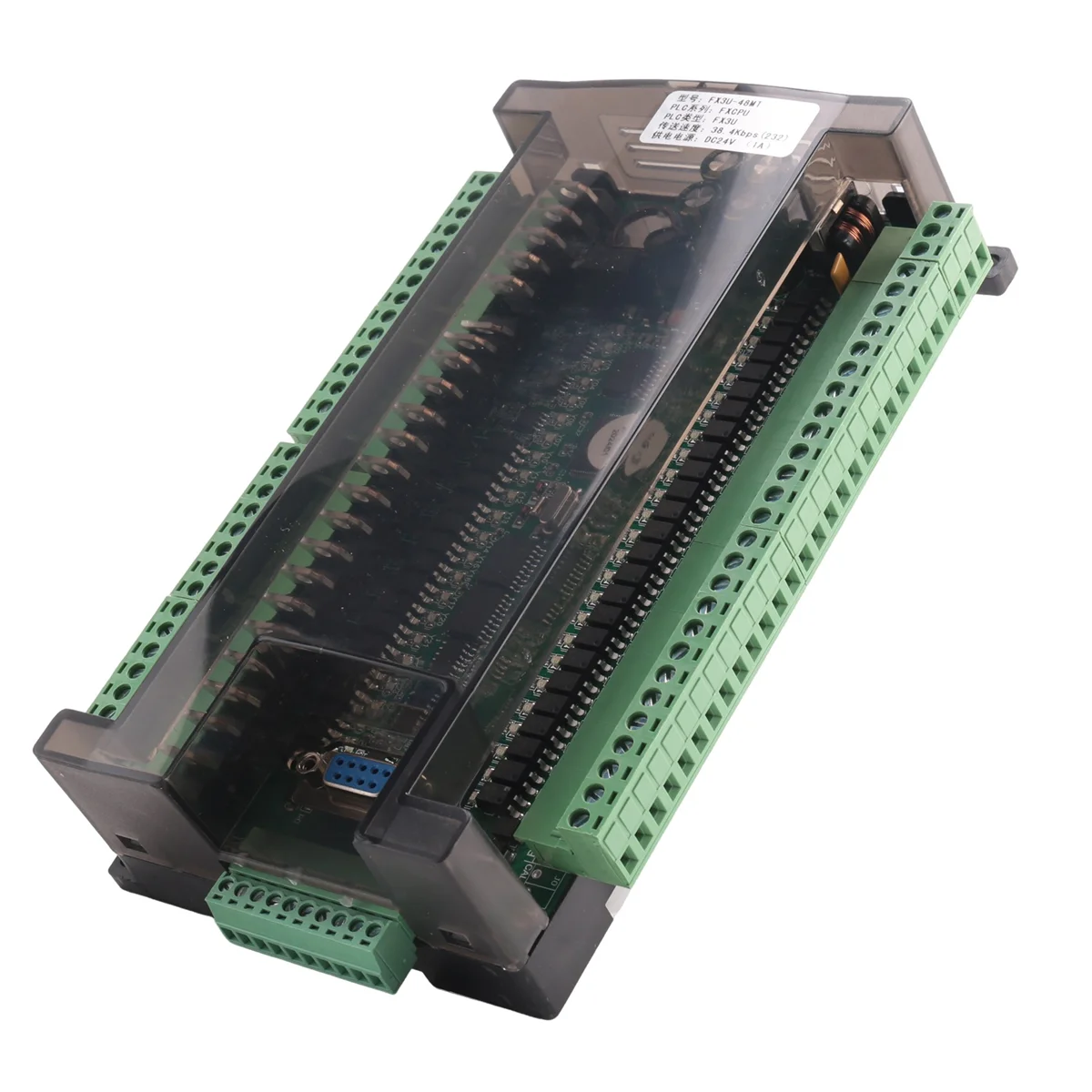 Plc Industriële Besturingskaart Module FX3U-48MT Programmeerbare Logische Controller 24 Ingang 24 Output 24V 1a