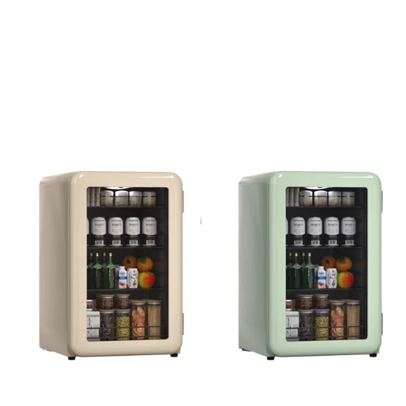 

Embedded mini freezer, refrigerator transparent glass door refrigerated freezer