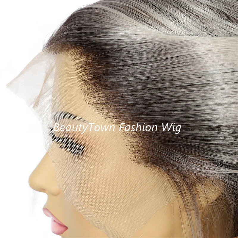 Summer 30\'\' 13x6 Bone Straight Synthetic Woman Wigs HD Transparent Lace Wig Prepluck Daily Wear Futura Heat Resistant Fiber Made