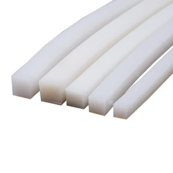 Square Solid Silicone Sealing Strip Rectangle White Silicone Cord Rubber Strip Anti-aging High Temperature Resistant