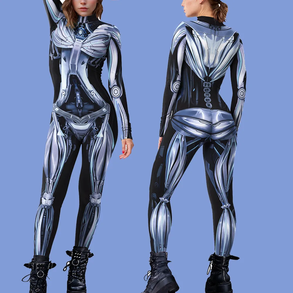 Karneval blau Spiel Anime Roboter sexy Bodysuit Frauen lustige Phantasie Cosplay Kostüm Overall Catsuit Erwachsenen Mode Zentai Kleidung