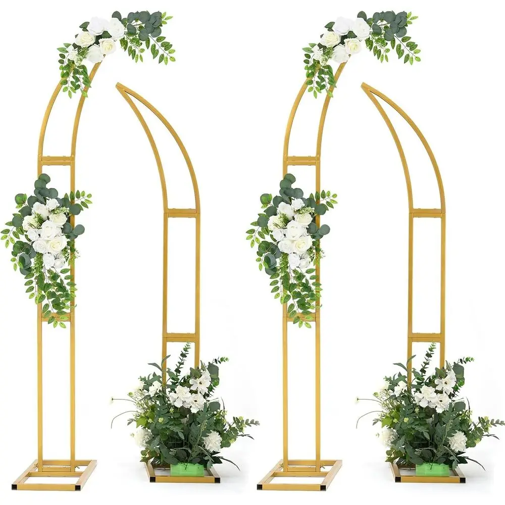 

Изогнутая арка-подставка для свадеб, помолвок и вечеринок - золотая, 5,9 и 6,9 футов, подходит для использования в помещении и на улице