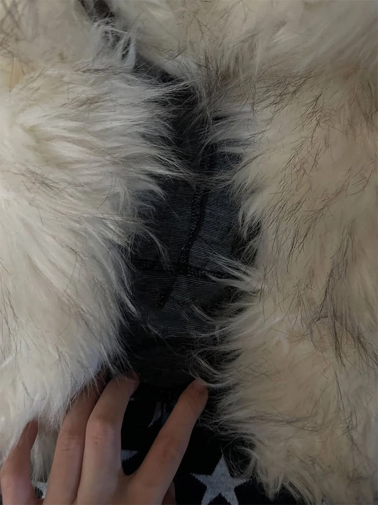 الرجعية الأمريكية الشتاء معطف الموضة المرأة فضفاضة تناسب الفراء طوق ستار طباعة هوديس عادية شيك دافئ Vintage ملابس عصرية أنيقة