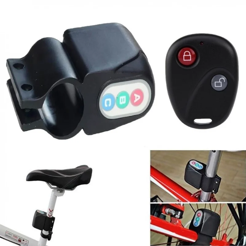 1PC Bike Alarm Lock Remote Control  Antitheft Bicycle Bike Alarm Alerter Super Loud Rainproof Burglar Alarm