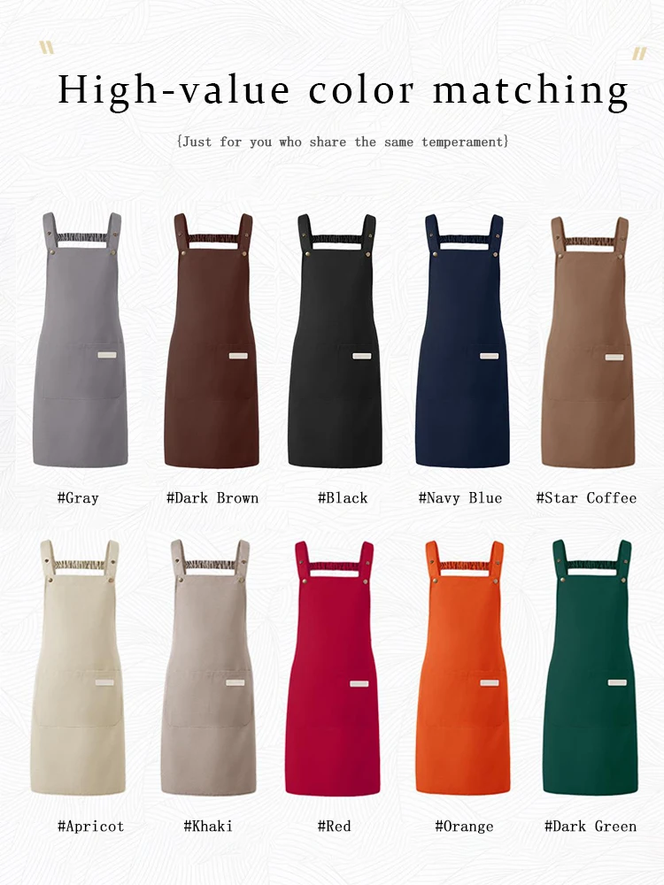 Professioneel waterdicht canvas werkschort - Duurzaam vlekbestendig materiaal met gekruiste rugbanden voor de foodservice-industrie