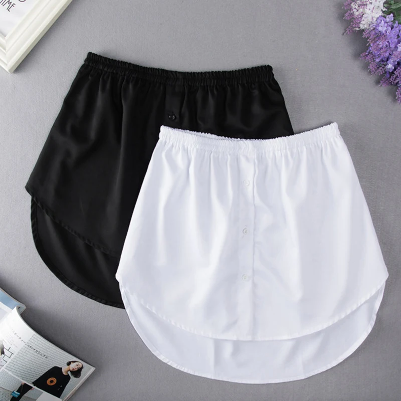 Slip Skirt Detachable Underskirt Women Fake Shirt Irregular Skirt Tail Blouse Hem Cotton Extender Fake Hem  Mini Skirt Fake Hem