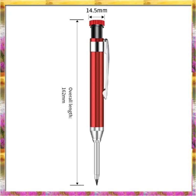 AA46 HOT-2Pcs 2.8Mm Metal Solid Carpenter Mechanical Pencil Tool With Holder Deep Hole Mechanical Marker Stand Pocket Clip