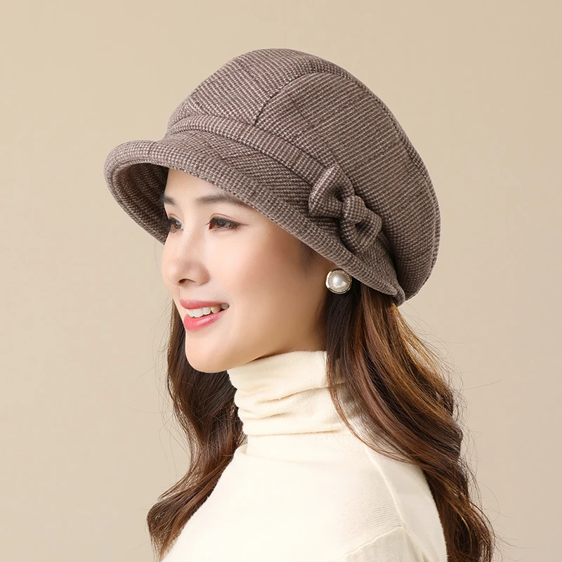 Ladies Party Hat Middle-aged and Elderly Warm All-match Basin Hats Autumn and Winter Fashion Youth Leisure Simple Fisherman Cap