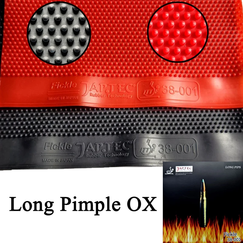 

Japtec FICKLE Table Tennis Rubber Long Pimples OX Height 1.8mm Durable Weird Ping Pong Rubber ITTF Approved Anti-arc Sinking
