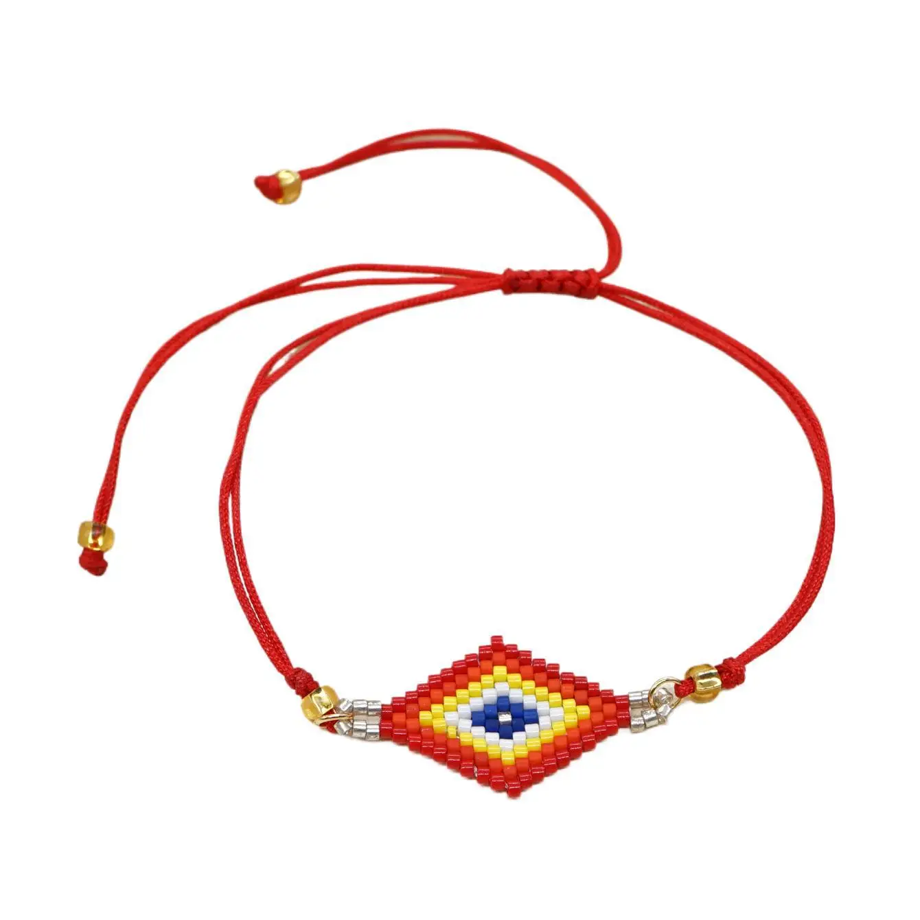 Браслет из рисовых бусин Креативность Геометрия Богемный узор Ручное плетение Цвет Женская мода Регулируемый простой браслет из бисера