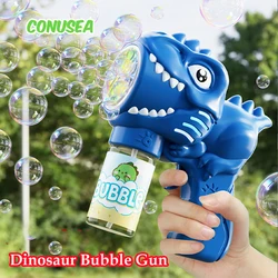 Dinosaur Bubble Gun Animals Shape Soap Bubble Blower Maker with Light Bubble Machine Outdoor Toys for Boys Girls Birthday Gift