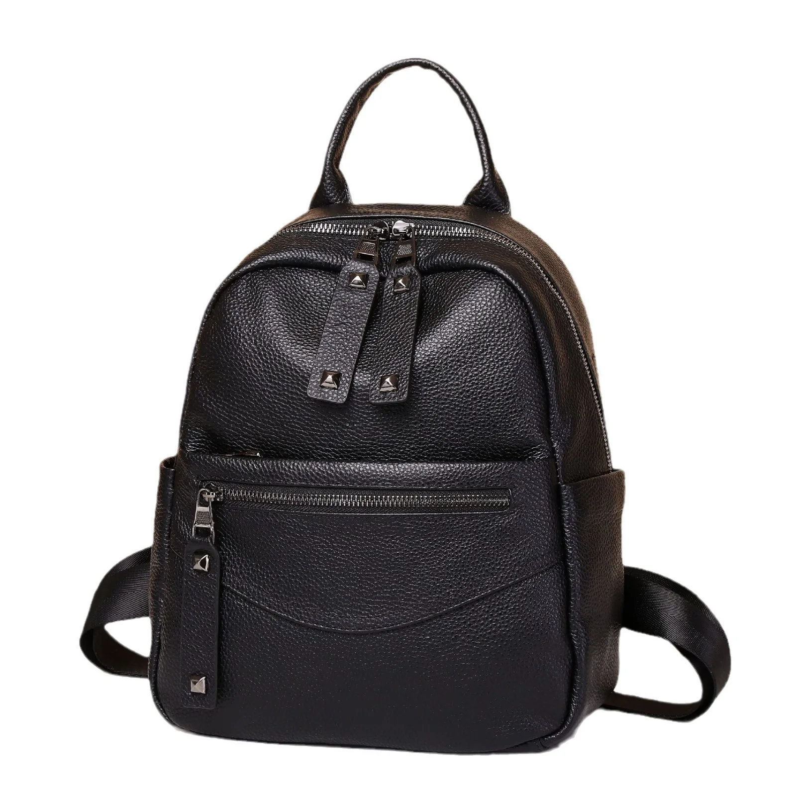 2024 New Fashion Genuine Leather Women Backpacks Luxury Brand Female Real Natural Leather Ladies Girl Student Casual Backpack