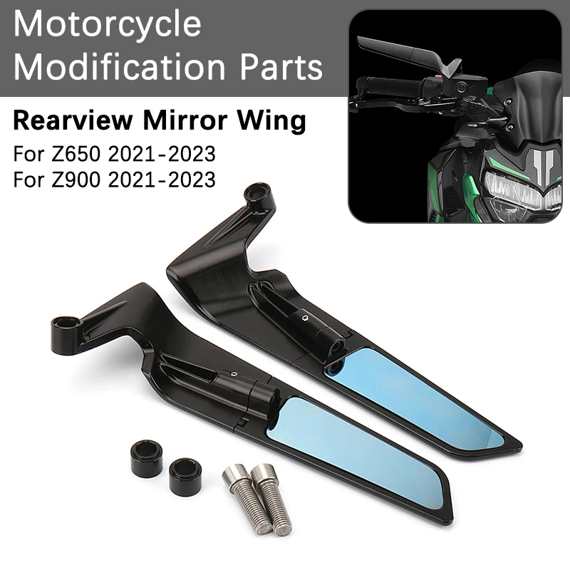 

Z650/Z900 2023, алюминиевое зеркало заднего вида с ЧПУ для мотоцикла, регулируемое боковое зеркало, аксессуары для Z650 Z900 2021 2022 2023