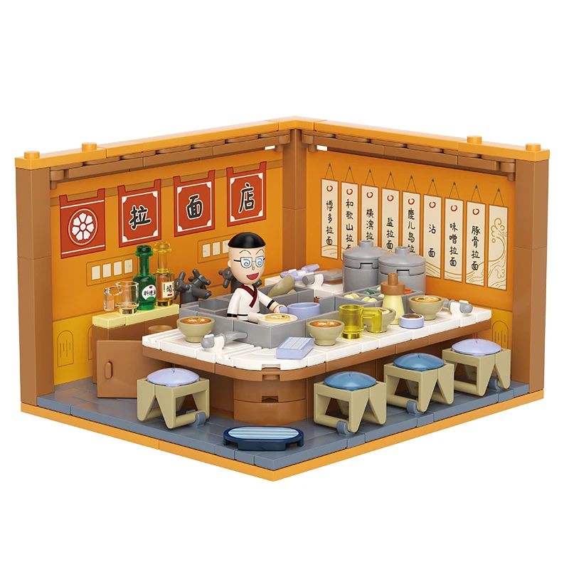 Weekit Chibi Maruko-chan Case impilate Building Blocks Set Street View Shop Modello assemblato Giocattoli per la decorazione domestica Regali di festa
