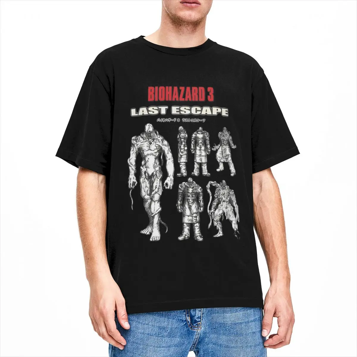 Resident Evils Nemesis Biohazard T-Shirts for Men Creative 100% Cotton Tee Shirt O Neck Short Sleeve T Shirt Big Size Clothes