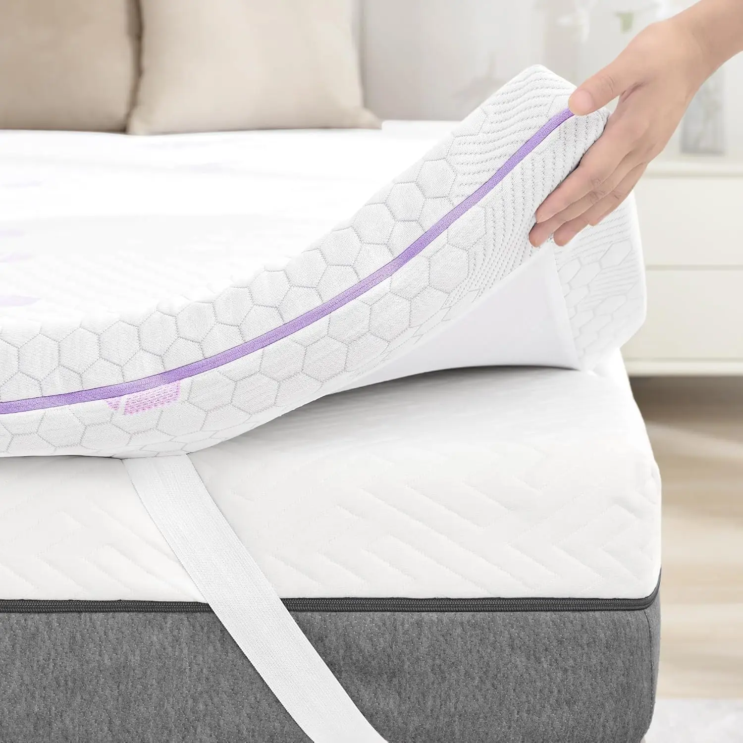 

Ultra Soft 3 Inch Memory Foam Mattress Topper King Size, Soft Mattress Pad for Back Pain Relief, High Density Foam Bed Topper