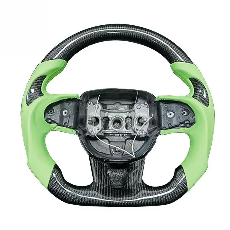 High Quality  Leather & Carbon Fiber Steering Wheel for Model 3/Y Car Interior Parts view 2