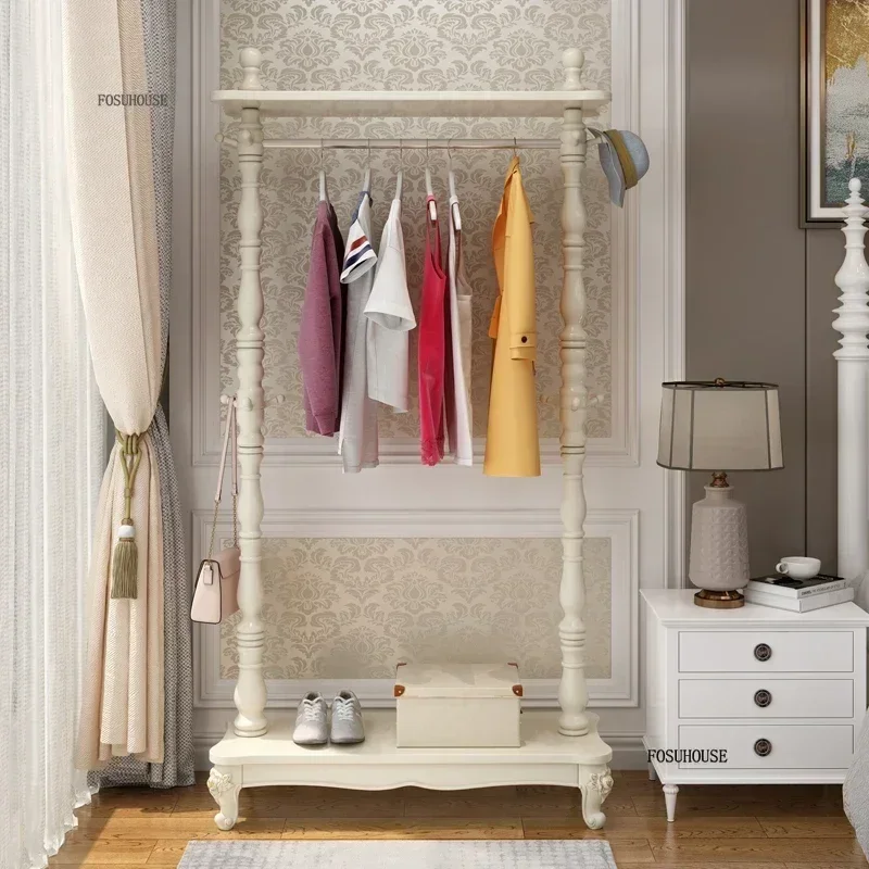 الأمريكية خشب متين معطف رفوف المنزلية غرفة نوم معطف الرف ضوء رف الملابس الفاخرة الرجعية أثاث غرفة المعيشة شماعات ملابس #2