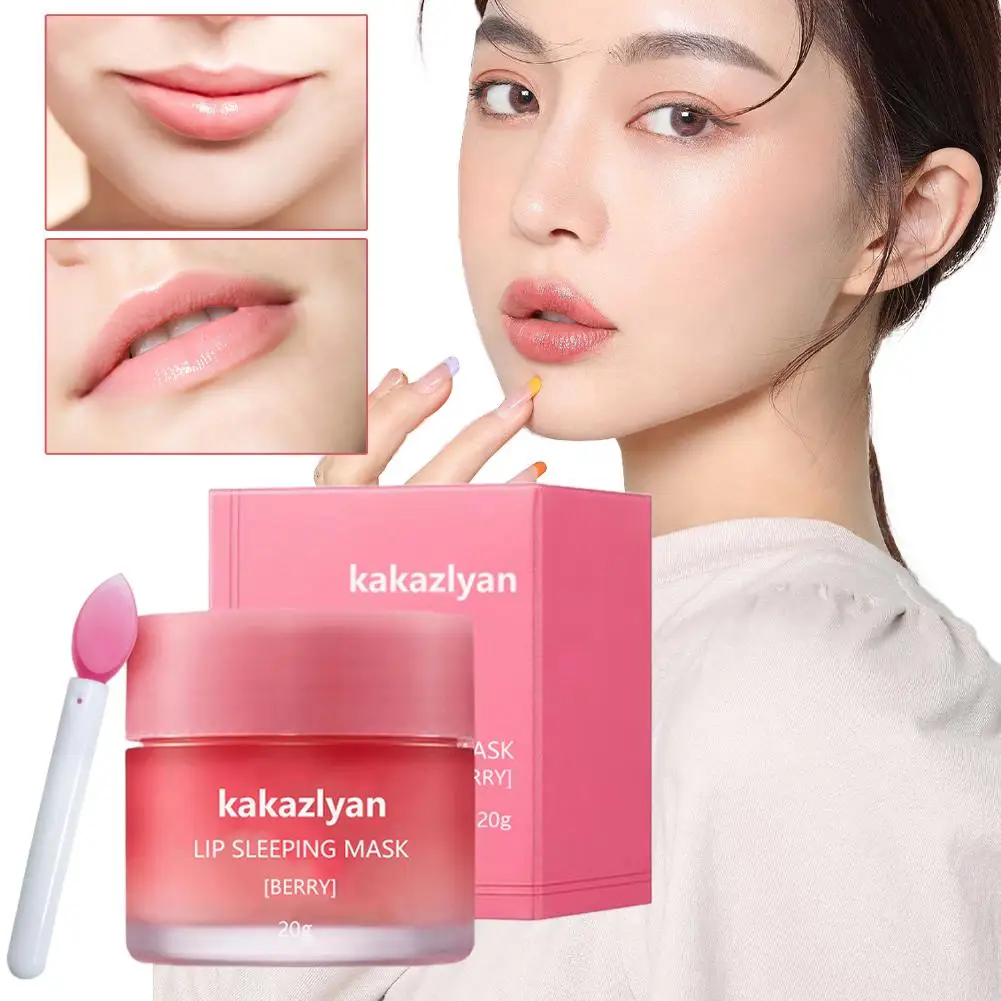 20g Lip Sleep Mask Night Sleep Exfoliator Maintenance Lippy Nourishing Cream Balm Bleach Lip Gloss Strawberry Moisturizing C0L4