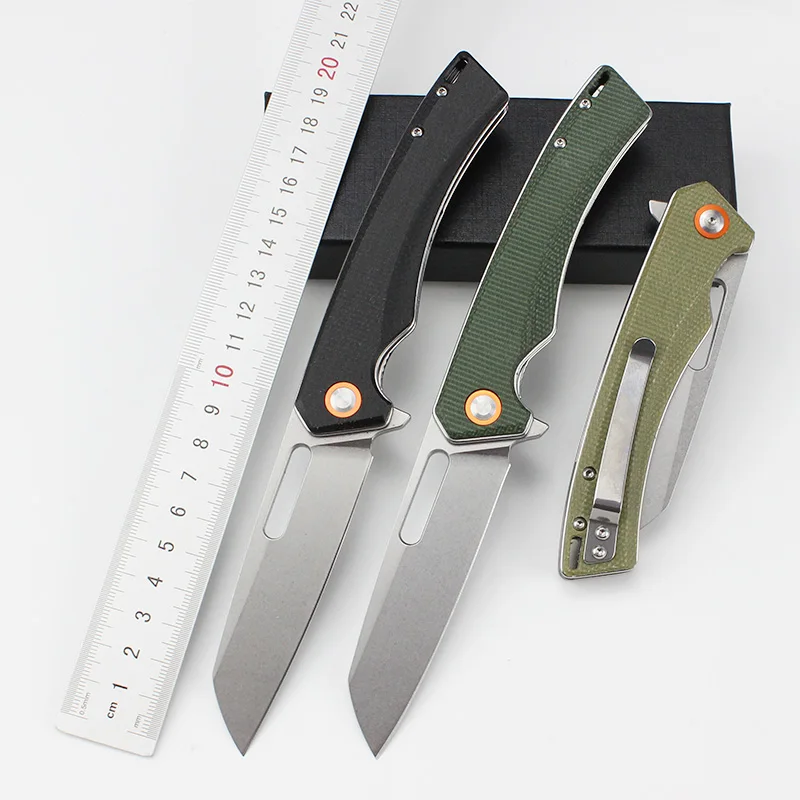 GT957 Folding Tactical Knife D2 Steel Blade Micarta Handle Ball Bearing Pocket Knives Portable EDC Camping Tool