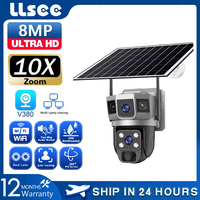 LLSEE V380,4K dual lens,10X,outdoor security IP camera,closed-circuit TV,4G SIM camera,wireless WIFI solar closed-circuit TV