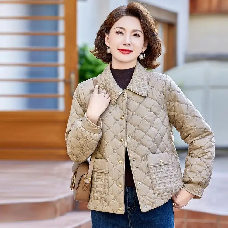 

Lightweight Cotton Jaet for Women Faionable Winter Coat Small Cotton Padded Outerwear for Middle-Aged And ly